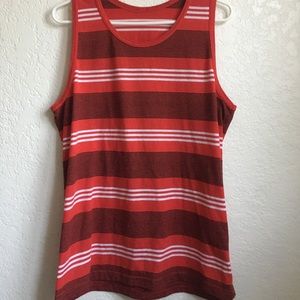 Men’s red and black striped tank top